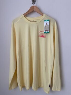 Margaritaville Yellow Men's UPF  Long Sleeve Sun Protection Shirt XL NWT